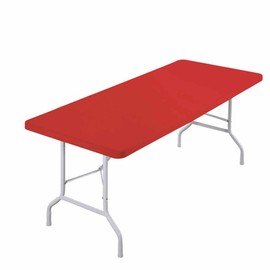 SHTGOI Elastic Tablecloth Stretchy Spandex Tablecloth Rectangular Table Protector with Elastic Band Washable and Foldable Garden Tablecloth for Outdoor Patio Party Camping Table Red 6 ft (183 x 76 cm)