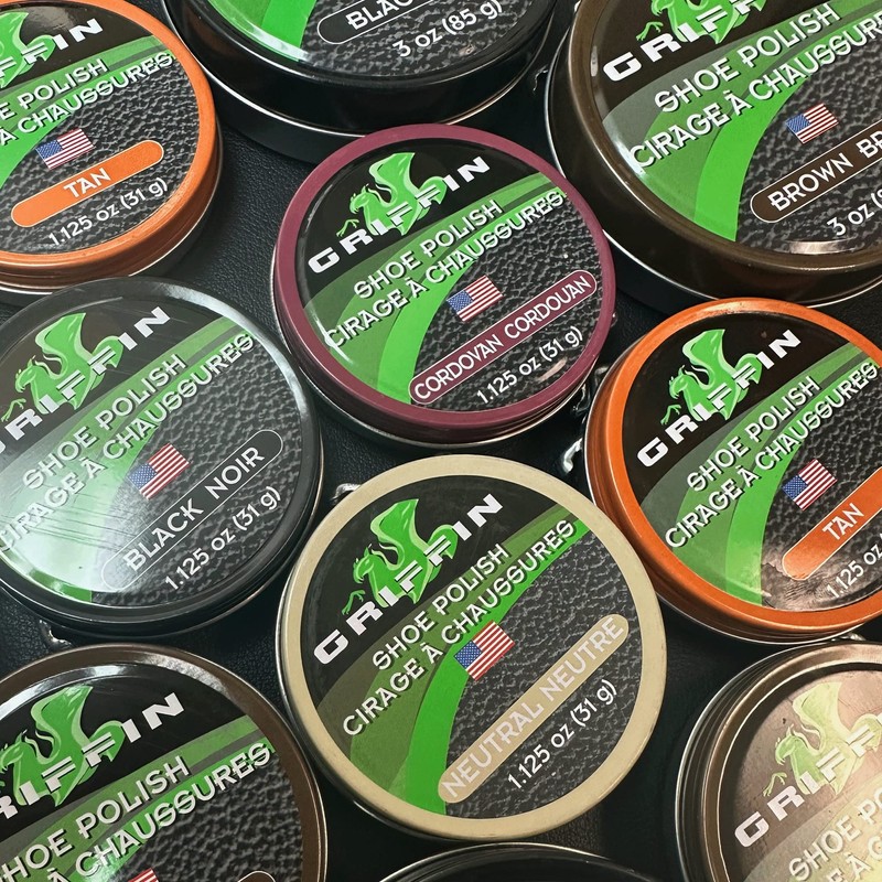 GRIFFIN Leather Shoe Polish Black 1.125oz Made in The USA