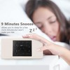 Kogonee Wooden Digital Alarm Clock, 0-100% Dimmer, 2 Alarm Settings,