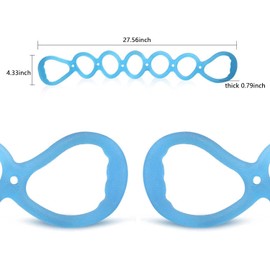 7 Ring Stretch Resistance Exercise Band, BetterJonny Workout Bands Arm and Back Training Elastic Ropes Stretch Bands Exercise Equipment for Physical Therapy, Yoga, Pilates, Stretching (Light Blue)