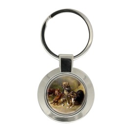 Happy Family (Gun Dogs) by Carl Reichert Key Ring