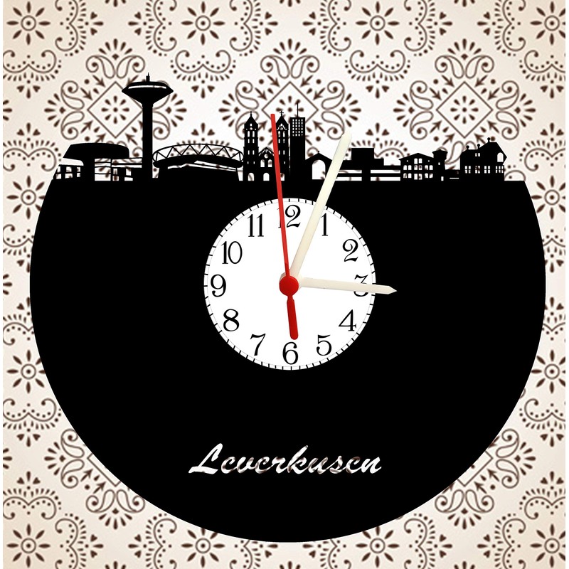 bigcopy e.K. Leverkusen Skyline Wall Clock with Dial High-Quality Acrylic