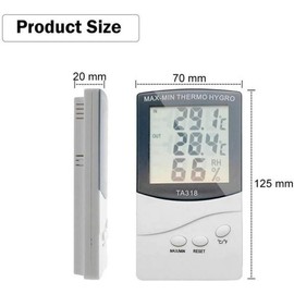 Digital Humidity Meter Thermometer LCD Display Indoor Outdoor Termometer Hygrometer Max/Min Recording Reset Function Home Office Electronic Temperature Humidity Meter