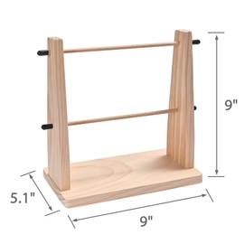 Sparkle Race Wooden Yarn Holder, Double Revolving Storage for Knitting & Crochet Supplies, Horizontal Wood Ball Holder With 12 Bamboo Hooks