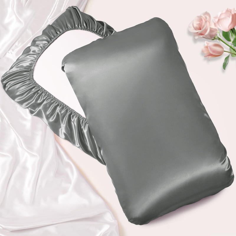 Manyshofu Satin Pillowcases for Hair Protection - 1Pcs Grey Pillow