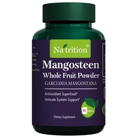 Natrition Mangosteen Whole Fruit Powder Capsules, antioxidants, Support Immune, Detox and Metabolism, 100% Natural Multivitamin, Non-GMO, 90 Capsules