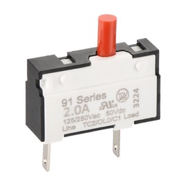 DMiotech 2A Thermal Circuit Breaker Switch 125/250V AC 50V DC Push Button Manual Reset Overload Protector for Upright Vacuum Cleaner Juicer Meat Coffee Grinder