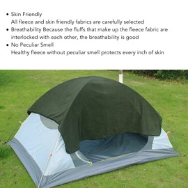 BORDSTRACT Fleece Sleeping Bag, Fleece Sleeping Bag Inner Lining for Adults in Warm or Cold Weather, Portable Warm Travel Sleeping Bag, Camping Blanket with Zip (Military Green)