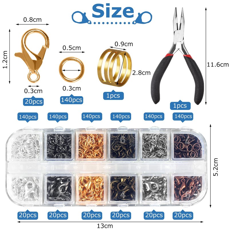 SUNRIZ Chain Clasp, Bracelet Clasp, Pack of 120 Lobster Clasps