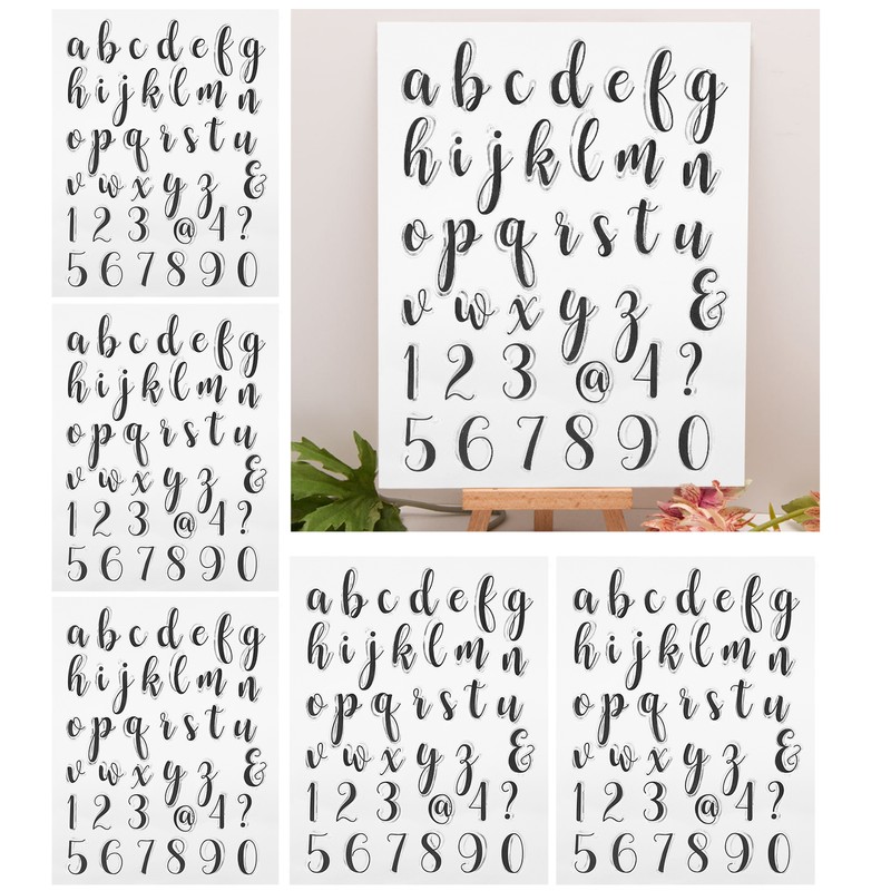 5Pcs Transparent Stamp DIY Journal Scrapbooking 39 Character Lower Case