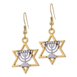 Star of David Earrings Hanukkah Earrings Menorah Earrings for Women Jewish Hanukkah Jewelry for Women