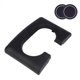 ONER AUTO PARTS Center Console Cup Holder Replacement Pad, Bench Seat Center Console Cupholder Armrest Pad,Include 2pcs Coasters,Compatible with 2004-2014 Ford F-150 (Black)