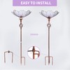 MUMTOP 31 Inch Height Glass Birdbath Birdfeeder with Metal Stake