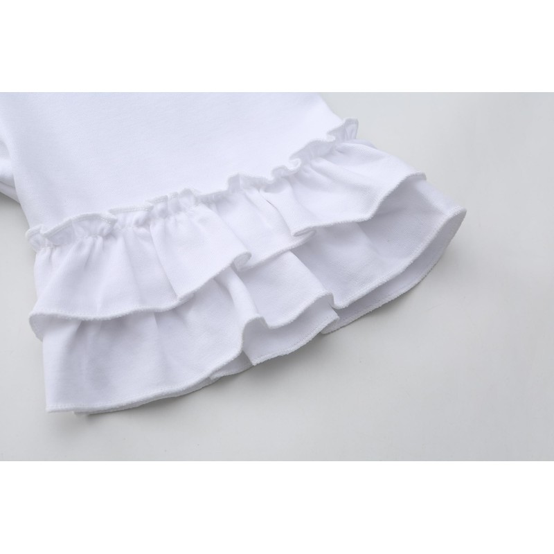 VilyR Girls Solid Cotton Ruffles Shorts (White,6-7Y)