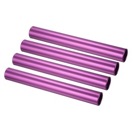 PATIKIL Relay Track Baton, 4 Pcs Aluminum Tube Field Running Race Stick Corrosion Resistant for Outdoor Athletics Sport Game Practice Tool, Purple