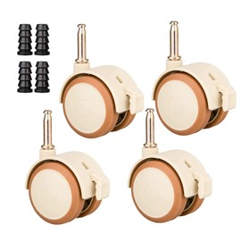 Exsbtay Set of 4 Swivel Castors for Cribs, Wheels with Brake, Cribs, Double Castors, No Noise, for Small Sofas, Cradles, Prams, Chairs, Work Tables, Toy Shelves