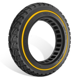 GYL 10 Inch 10x2.125 Solid Tire: 10x2.0/2.125 Electric Scooter Rubber Tire, 50/75-6.1 Tubeless Tyre for Xiaomi M365/Gotrax G4/GXL V2 Tire Replacement Off road Front Rear Wheels Yellow 1 Pcs
