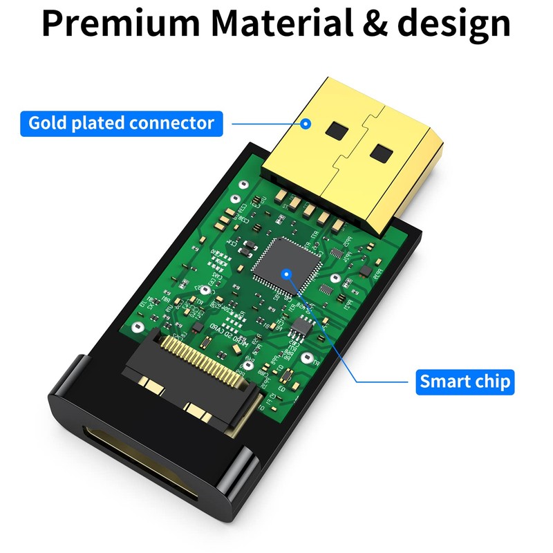 4K DisplayPort to HDMI Adapter 2-Pack,24K Gold Plated Uni-Directional Display
