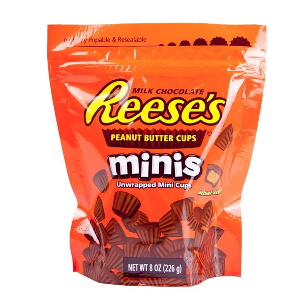 Reese's Peanut Butter Cups Minis, 8-ounce Pouches (Pack of 3)