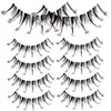 Mikinona 5pairs Rhinestone Faux Eyelashes Natural Look Eyelash Extensions for Parties Cosplay Photo Shoots Sparkling Glitter Lashes for Eye-catching Beauty Glamour