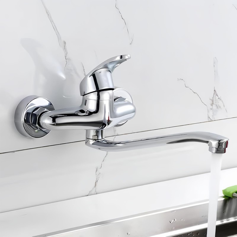 Wall Mounted Kitchen Tap Wall Mounted 360° Rotatable Kitchen Wall