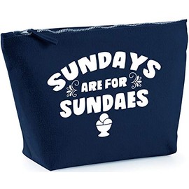 Hippowarehouse Sundays Are For Sundaes printed make up cosmetic wash bag 18x19x9cm