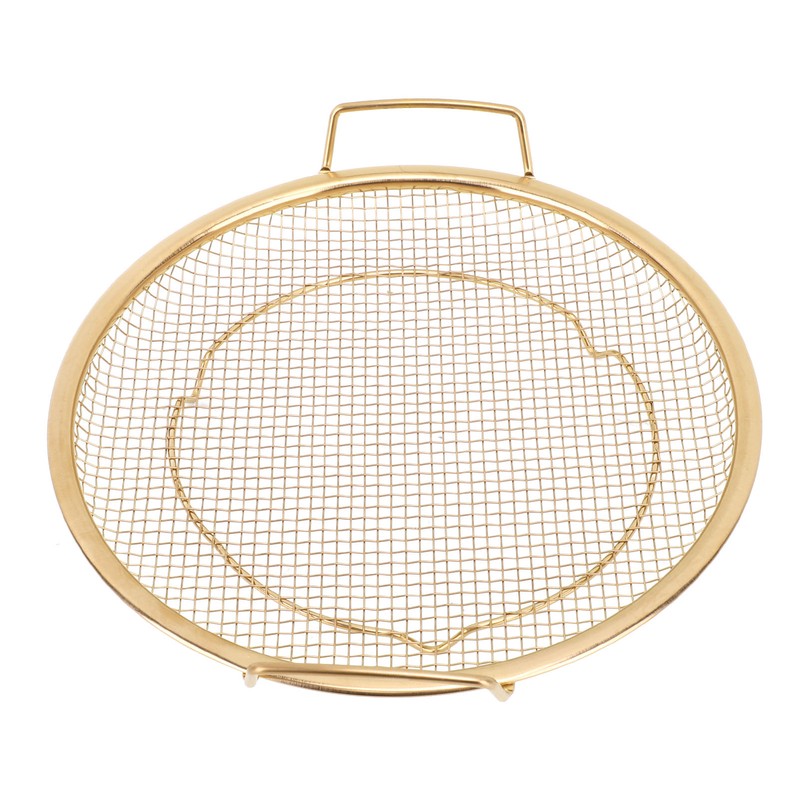 Stainless Steel Fruit Basket Double Handles Metal Mesh Drain Round