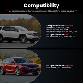 Fuel Injectors Compatible with Hyundai Santa Fe Kia Cadenza 3.3L Genesis Coupe 3.8L 2013-2014 Azera 3.3L Genesis 3.8L 2012-2014,35310-3C550 Set of 6 GDI