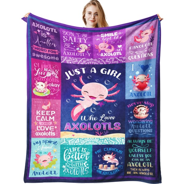 Nixwimeet Axolotl Blanket Gifts for Girls Women, Axolotl Blanket, Axolotls