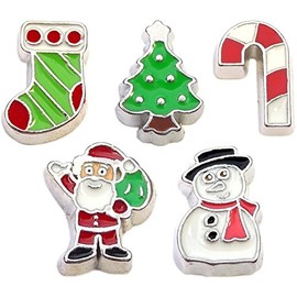 5 Floating Locket Charms Holiday Christmas Gift Theme for Your Living Locket