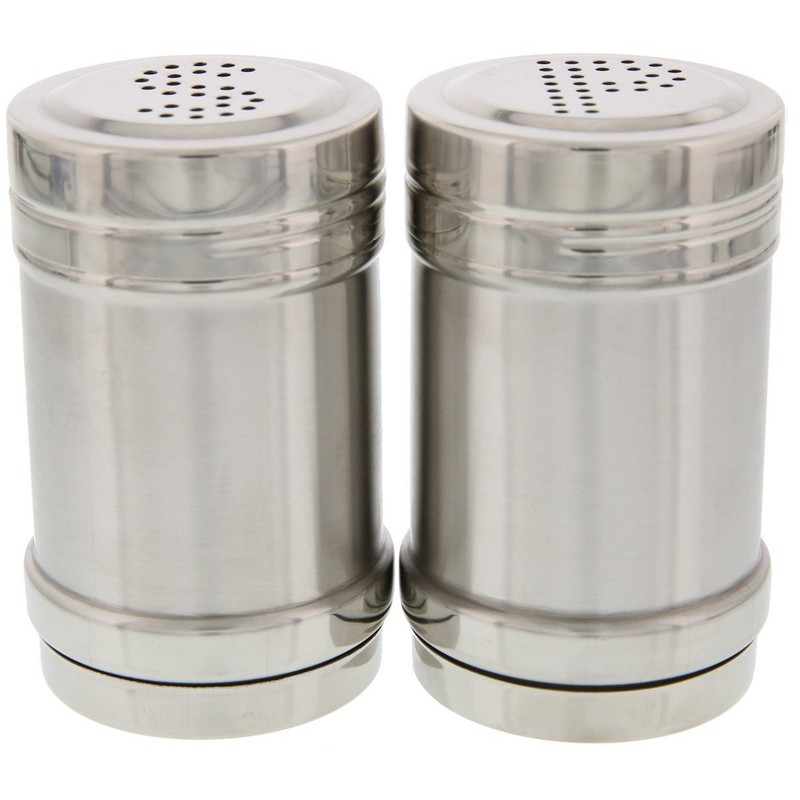 Stainless Steel Salt and Pepper Shakers Set for Kitchen Condiments