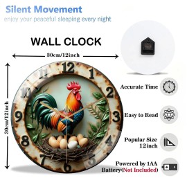 12 Inch Round Wall Clock that Arrives in Pristine Condition, Ready to Displaysheet size: 12 in, color: White