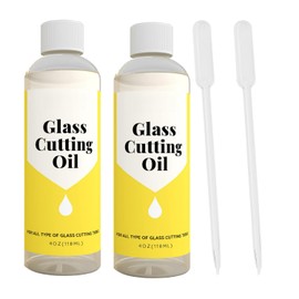 2PCS Glass Cutting Oil 4 Ounces, Suitable for All Glass Cutting Tools, Used for Cutting Glass, Stained Glass, Glass Bottles, Tiles and Mirrors (2 pcs Glass Cutting Oil)