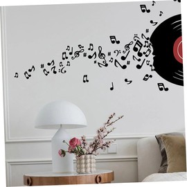 ORFOFE 2 Sheets Vinyl Record Wall Decals Removable Music Stickers for Living Room Bedroom Hallway Decor DIY Combination for Any Surface Each