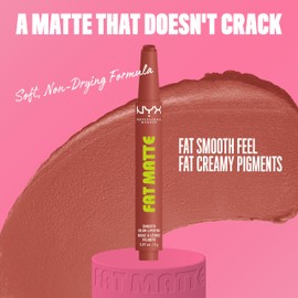 NYX Professional Makeup Fat Oil Matte Lip Click, High-Pigment Creamy Matte Lipstick with Raspberry Oil, 12H Lightweight Non-Drying Formula Lip Balm, Cushion-Soft Pout, Shade: Rose Robe