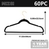 MIZGI Premium Velvet Hangers Pack 60 Pcs Heavyduty - Non