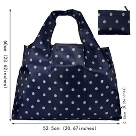 BEEFLYING 3 Pcs Foldable Shopping Bags Nylon Reusable Waterproof Tote Bag Foldaway Shopping Bags for Shopping Travel Outdoor Camping (52.5×60×0.15cm)