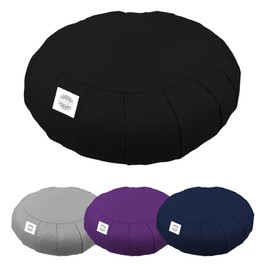Vivezen - Zafu Bean Bag, Meditation Cushion, Yoga - Round - 38 x 38 x 13 cm
