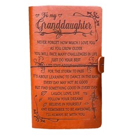 Granddaughter Birthday Gifts from Grandma Grandpa To My Granddaughter Leather Journal, 140 Page Refillable Journal Notebooks, Unique Christmas Birthday Gifts for Granddaughter from Grandparents