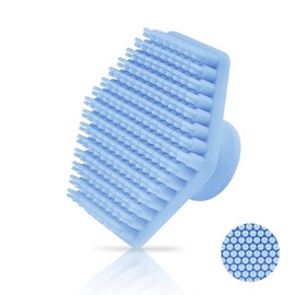 SILKLE Silicone Face Scrubber - Facial Brush for Deep Cleansing and Gentle Exfoliation, Soft Silicone Scrubber with Anti-Slip Handle for All Skin Types, Face Exfoliator for Men & Women - Blue