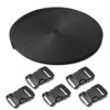 5 Pack 3/4" Side Release Buckle Dual Adjustable 5 Yards
