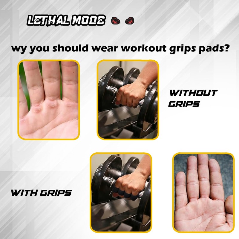 LETHAL MODE Leather Gym Grips – Leather Palm for Weight