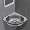 WUSILILU Corner Basin Sink, Countertop Mounted Stainless Steel Single Bowl