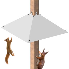 Khordin Metal Squirrel Baffle for 4x4 Post, Outside Wooden Pole Mount Squirrel Guards for Bird Feeders, 17 Inch Squirrels Deterrents Stopper to Deter Racoons, White, 1pcs