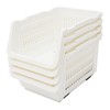 4-Pack Stackable Plastic Storage Baskets - Open Front Organizer Bins