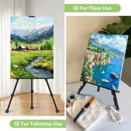VAIIGO 2 Pack Metal Easel Stand for Painting & Display, Adjustable 37-153cm Tripod Artist Easel, Foldable Floor/Tabletop Easel with Carry Bag, for Poster, Canvas, Signs, Weddings, Events, Exhibitions