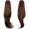 Brown ponytail extension,20" clip ponytail hair extensions ponytail curly claw