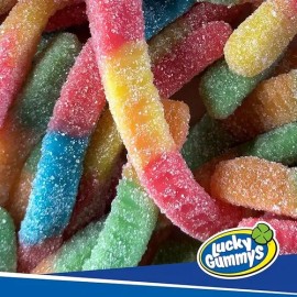 Gomitas Frutales Lucky Gummys Lombriz Neon 1 kg Grenetina