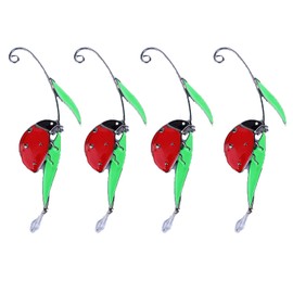 tooloflife Stained Glass Ladybug Window Hangings SunCatcher Window Art Ornaments for Indoor Window, Garden, Home Decoration 4PCS