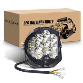 RIGIDON 5 Inch 50 W LED Work Light, Side Shooter Offroad Lighting 12 V 24 V Work Light IP67 Waterproof for Car ATV Truck Tractor Vehicles 4 x 4, 6000 K White Fog Light